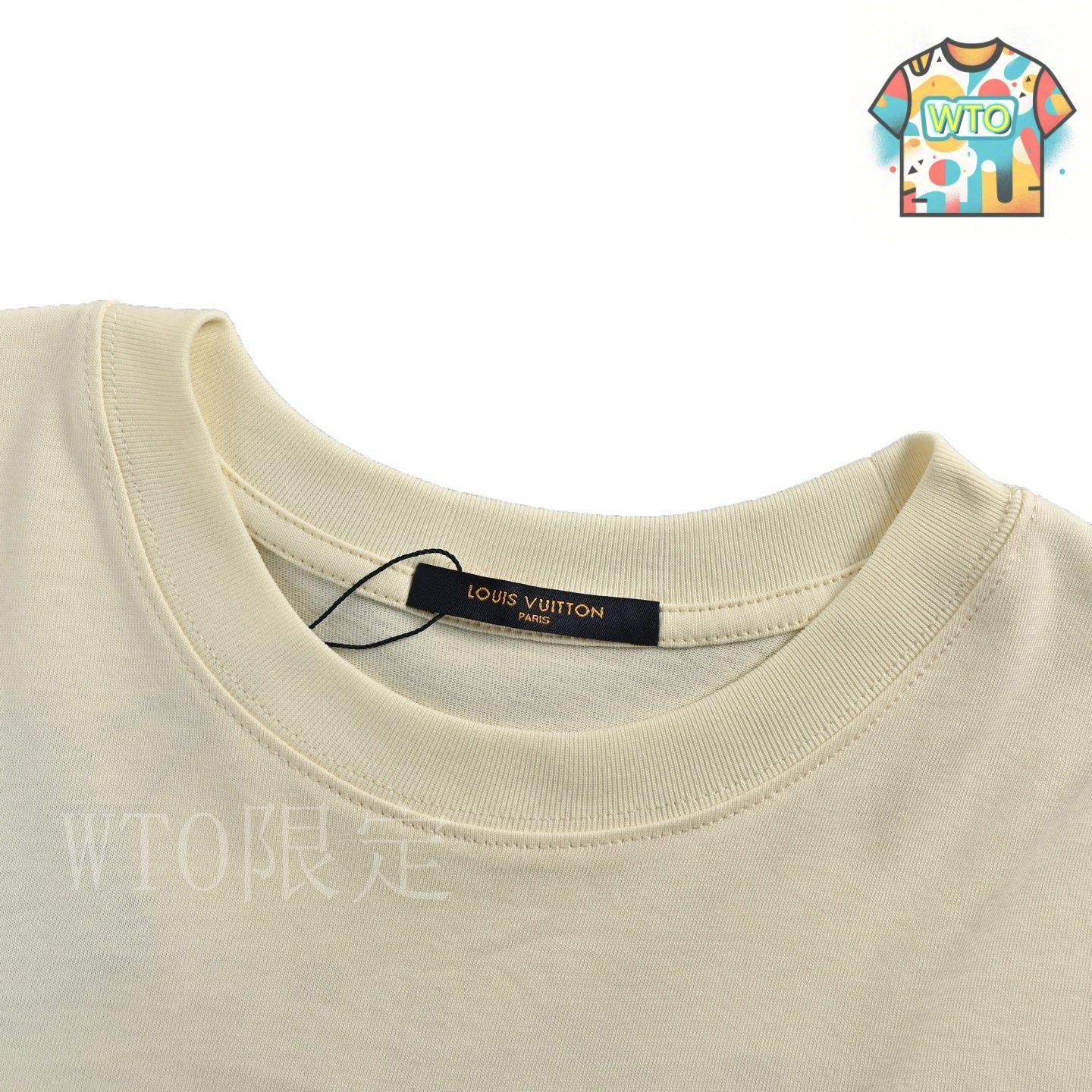 今日特価】Louis Vuitton 25ss 刺繍ロゴ発泡文字プリント半袖-3