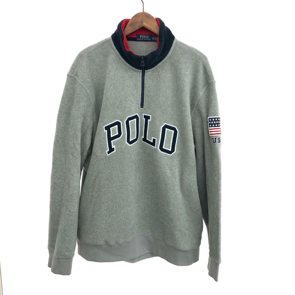 POLO RALPH LAUREN ポロラルフローレン ハーフジップ フリース ジャケット サイズ XL グレー メンズ 240001151146