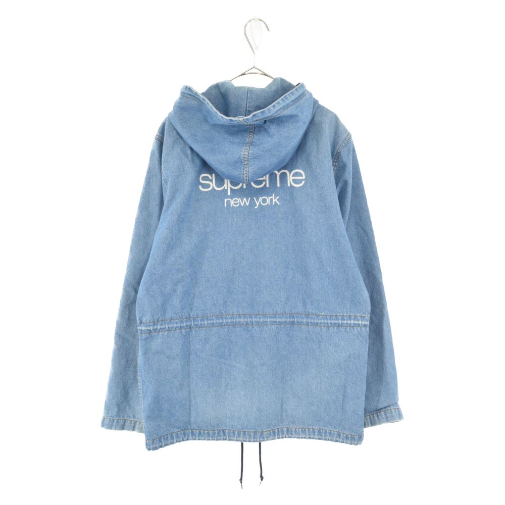 SUPREME (シュプリーム) 14SS Classic Logo Hooded Denim Parka クラシックロゴデニムジャケット フード付 ジャケット インディゴ - メルカリ