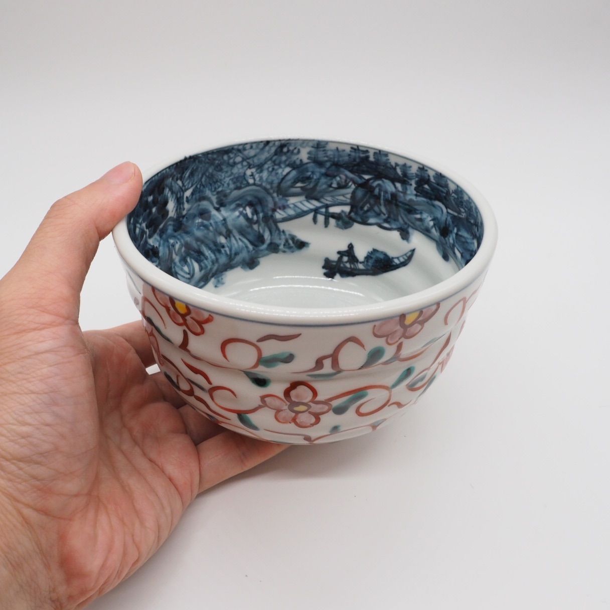 京焼・清水焼 村田幸之介(六齋窯) 山水赤唐草小丼 - メルカリ