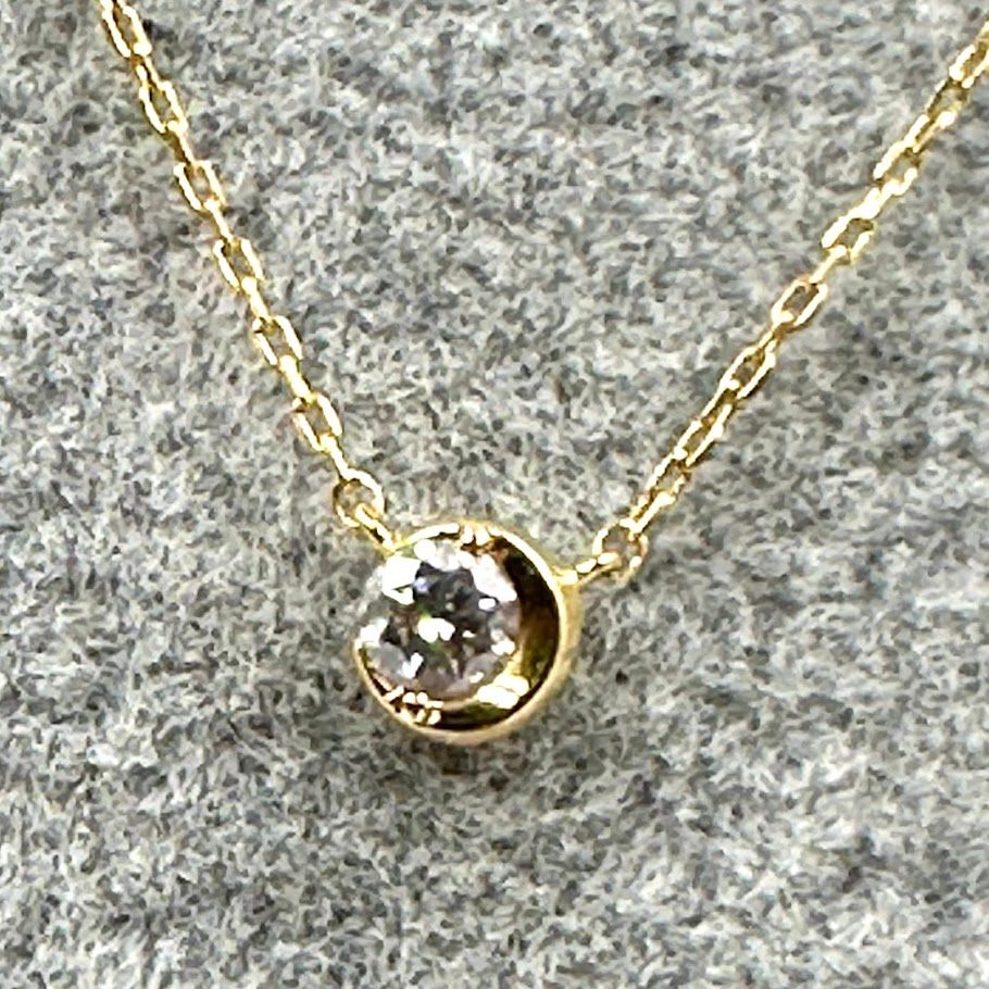 STAR JEWELRY ムーンセッティング ネックレス　K18 MOON SETTING DIAMOND NECKLACE 0.14ct(2ZN1607)K18 ネックレス