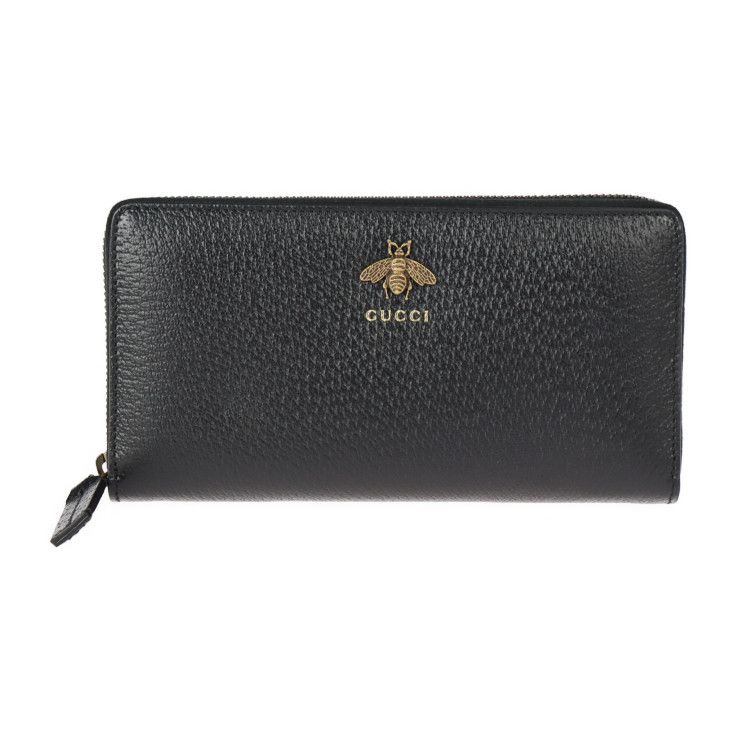 GUCCI グッチ 長財布 523667 レザー ブラック ゴールド金具