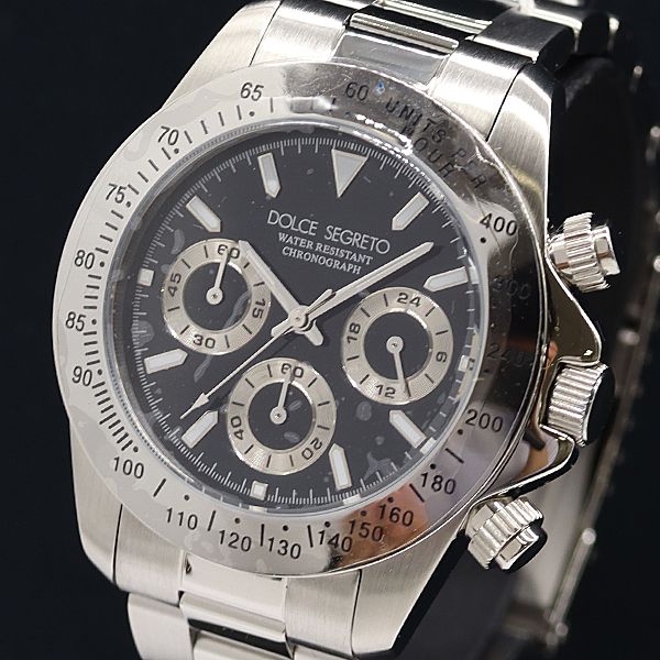 dolce専用 保/箱付 ドルチェセグレート QZ ブラック文字盤 CG100 クロノ