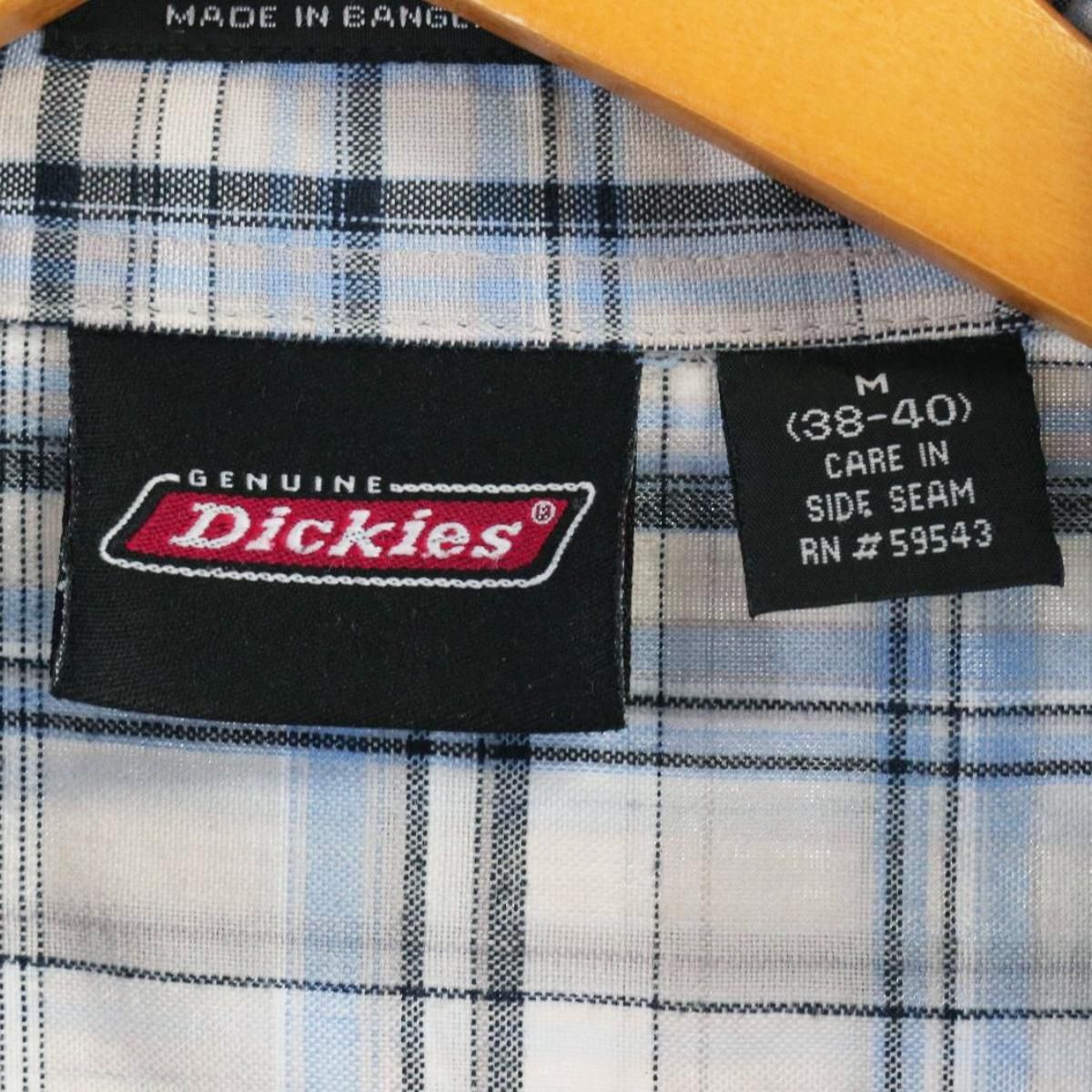 古着 ディッキーズ Dickies チェック柄 半袖 ワークシャツ メンズL