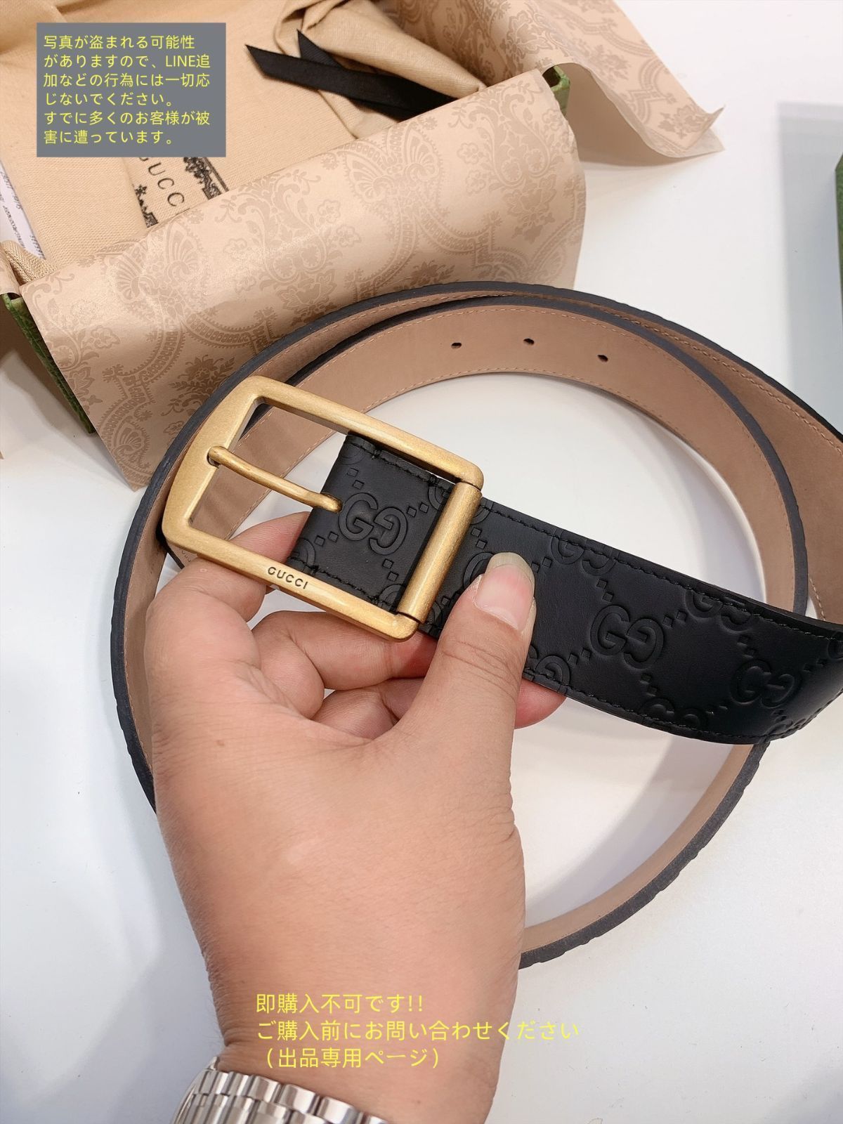 限定価格 本日特価 GUCCI グッチ GG ベルト メンズ 本革 - メルカリ