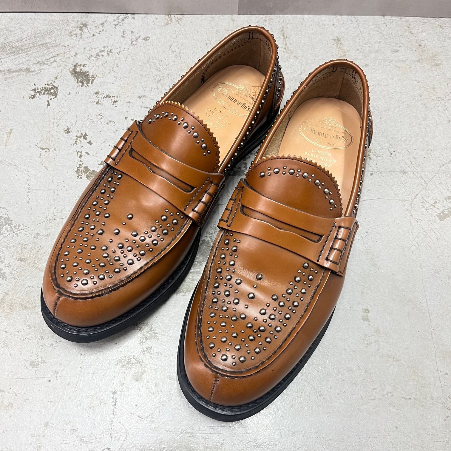 CHURCH'S PEMBREY MET ペンブリー スタッズ レザー ローファー 革靴