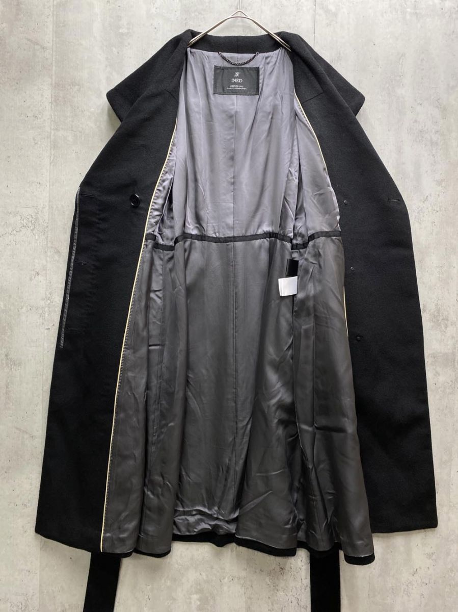 INED イネド カシミヤ100% ビッグカラー ロング コート 日本製