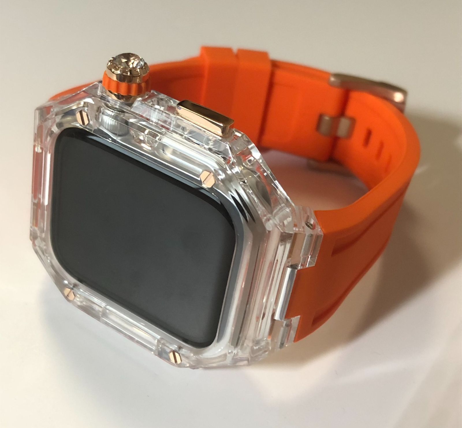 40mm用◆アップルウォッチ用カスタムカバー◆ローズベルトセット◆シリーズ4/5 ローズ□アップルウォッチ用カスタムカバーベルトセット