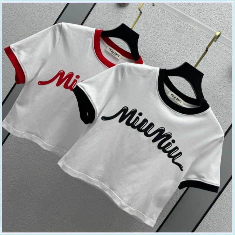 MIU MIU ロゴ クロップ Tシャツ