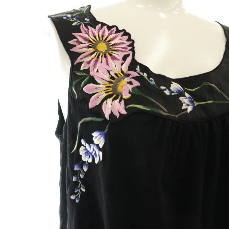 ☆ヴィヴィアンタム 花柄刺繍チャイナブラウス 0 パワーネット☆ 超美