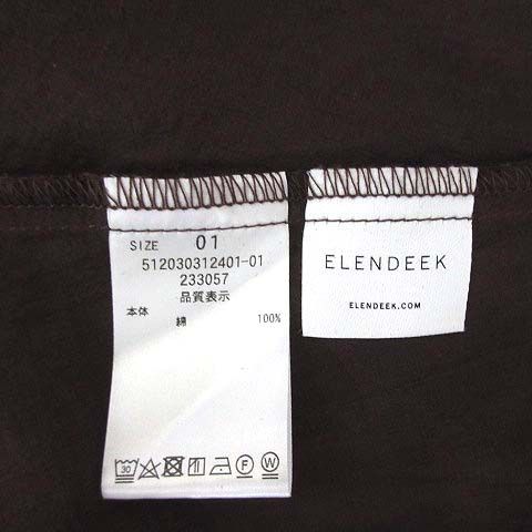 エレンディーク ELENDEEK コットン シフォン ワンピース ロング丈 ノースリーブ COTTON CHIFFON OP インナー付き ブラウン  茶 1 512030312401