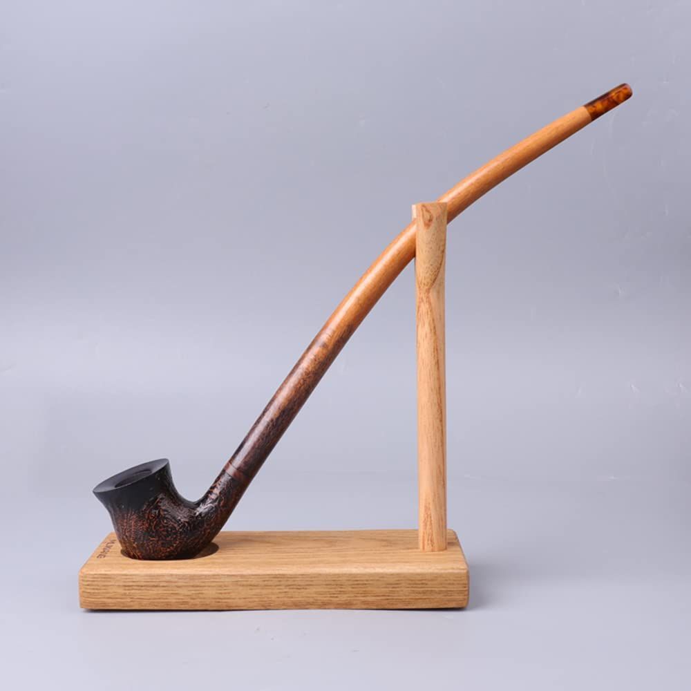木製 回転式パイプスタンド　18本用　パイプ10本付き　アンティーク MUXIANG 木製パイプスタンドラックホルダー Churchwarden タバコ