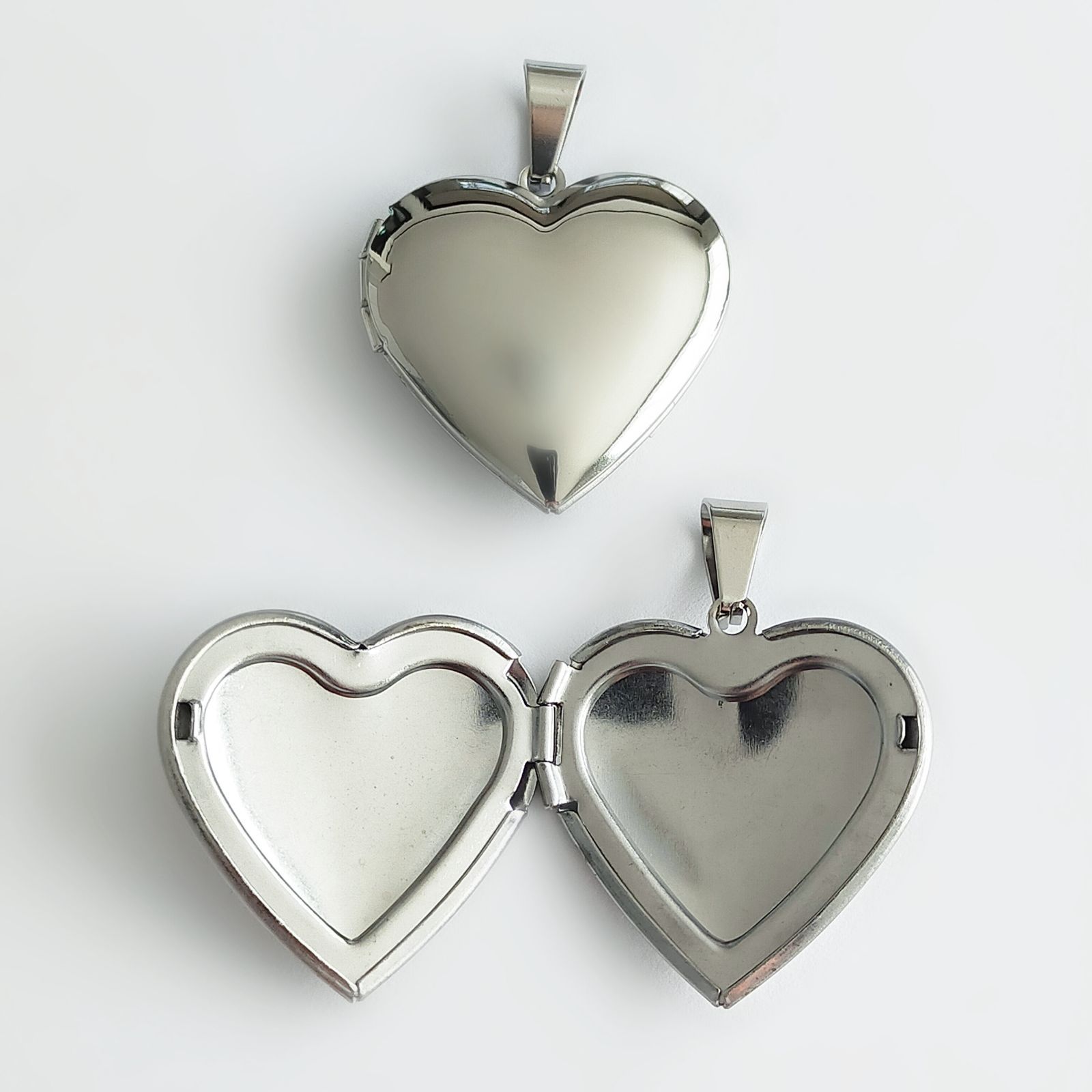 ロケットペンダントトップ ハート型29mm 2個入 シルバー [№ 117S