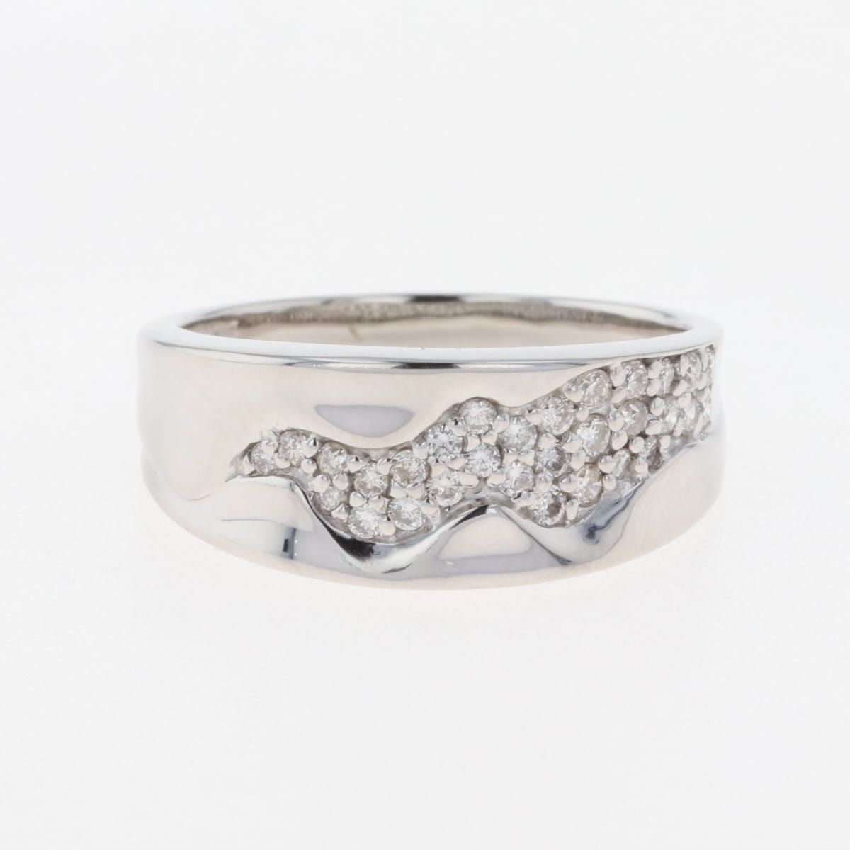 メレダイヤ デザインリング WG ホワイトゴールド 指輪 リング 18号 K18  