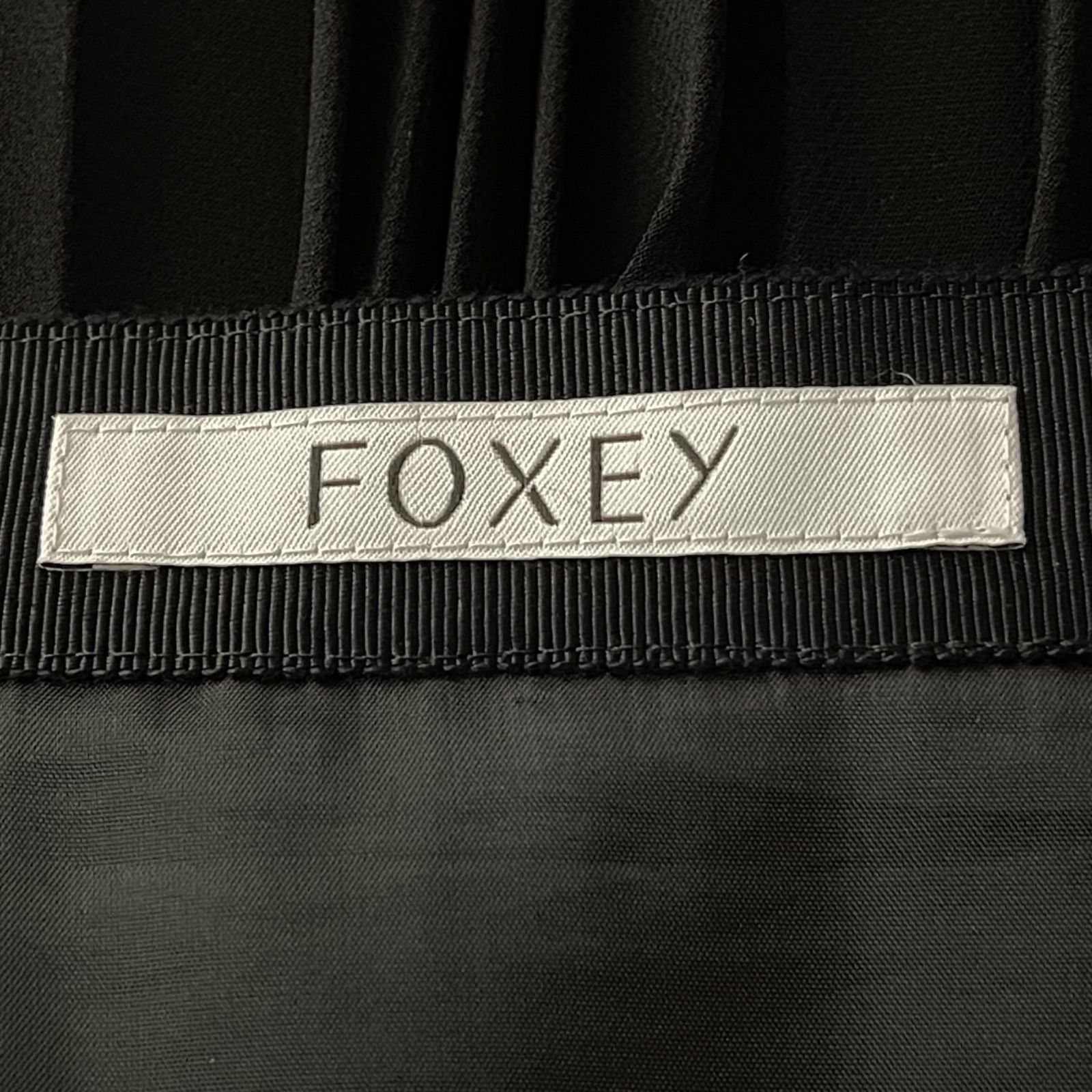 FOXEY フォクシー インクルージョン ブラック プリーツスカート-