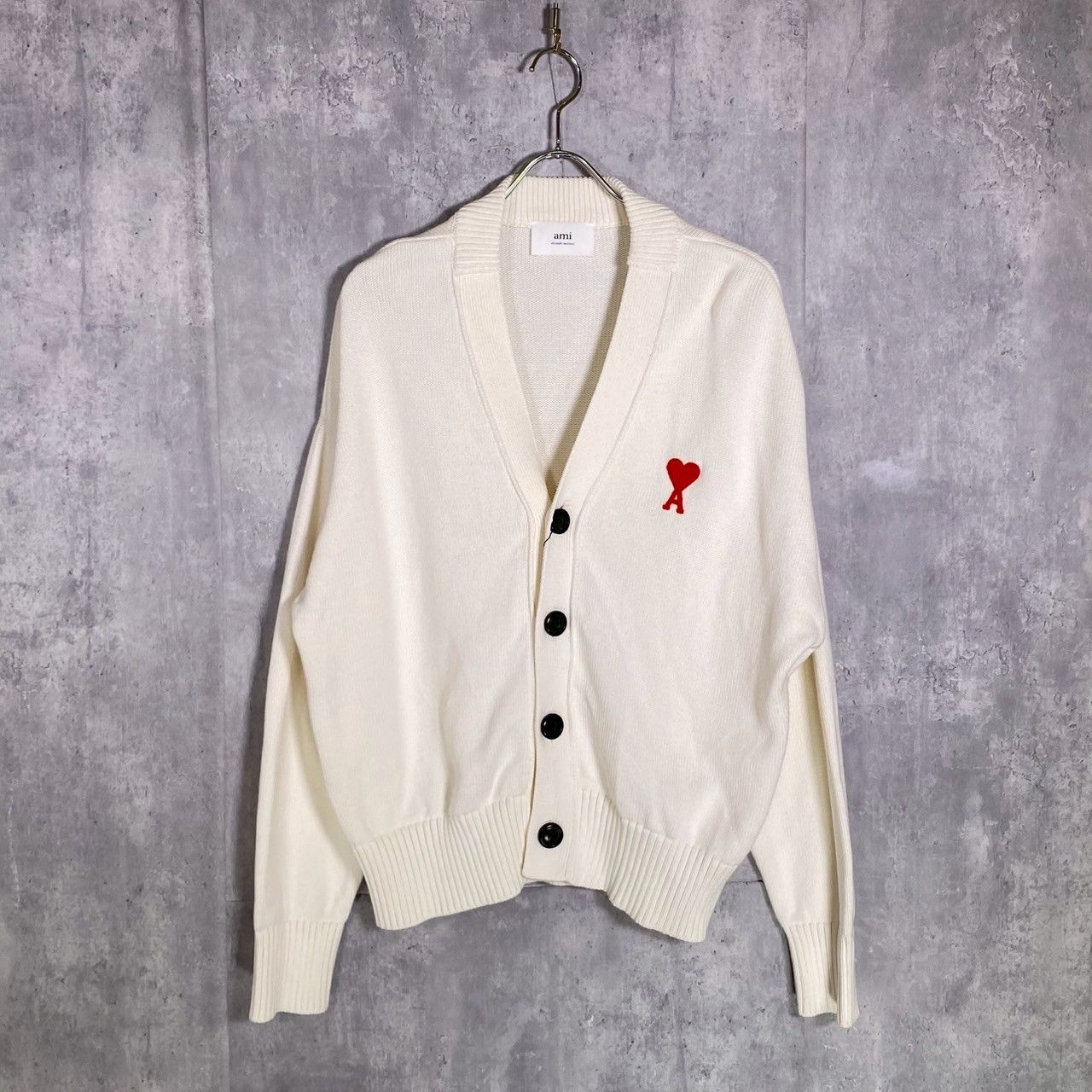 男女兼用 アミパリス amiparis ニットセーター ホワイト カーディガン ホワイト ウール Ami De Coeur カーディガン オフホワイト/ブラック