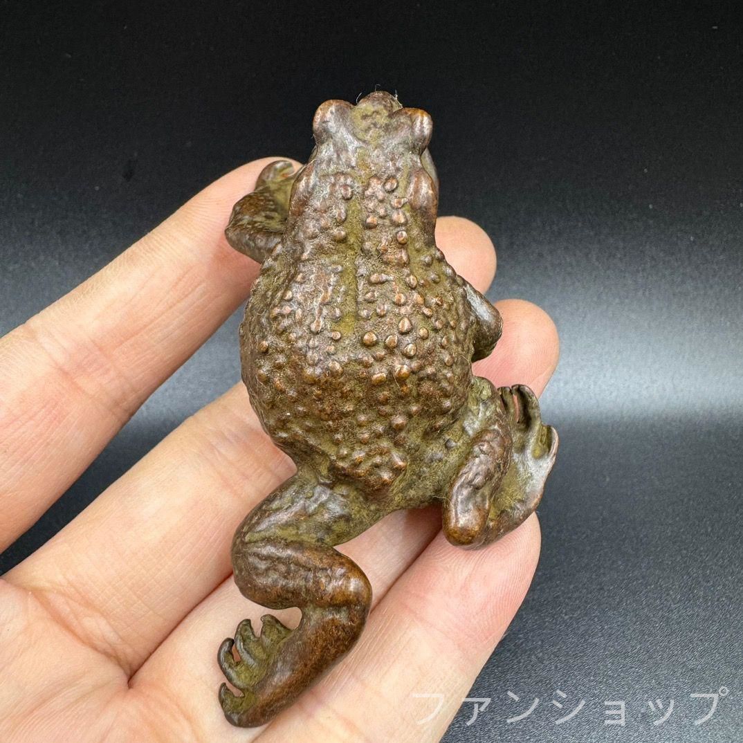 銅細工 カエル エル香挿 茶寵 香道具 装飾品 工芸品 美術品 置物 銅 細工 茶道具 香道具 蓋置 置物 ヒキガエル 銅製 - メルカリ