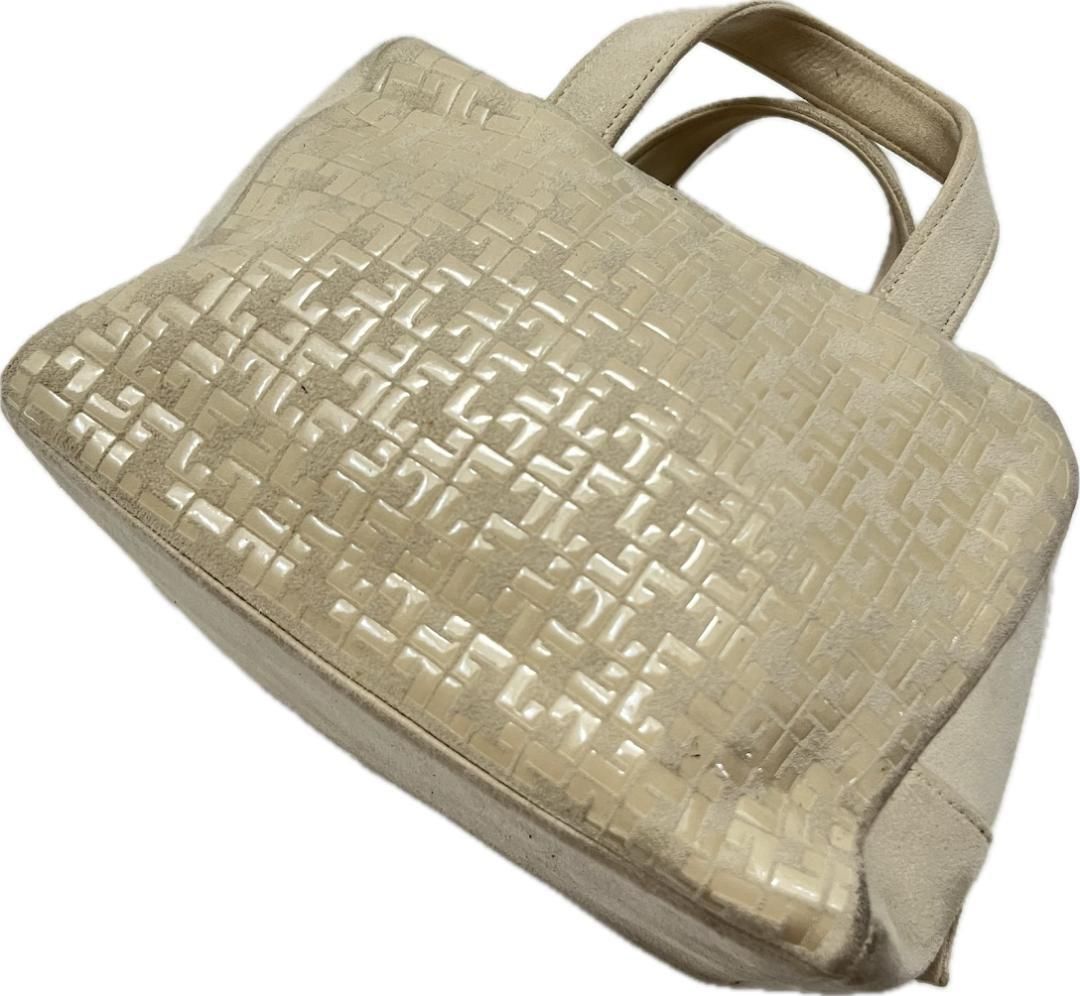 【希少】LOEWE ハンドバッグ アナグラム リピート ベージュ スウェード 希少】LOEWE ロエベ ハンドバッグ アナグラム リピート 手提げ