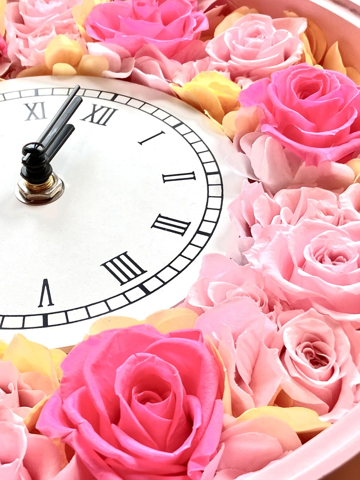 プリザーブドフラワー花時計 母の日 24cm 訳あり 華やか！