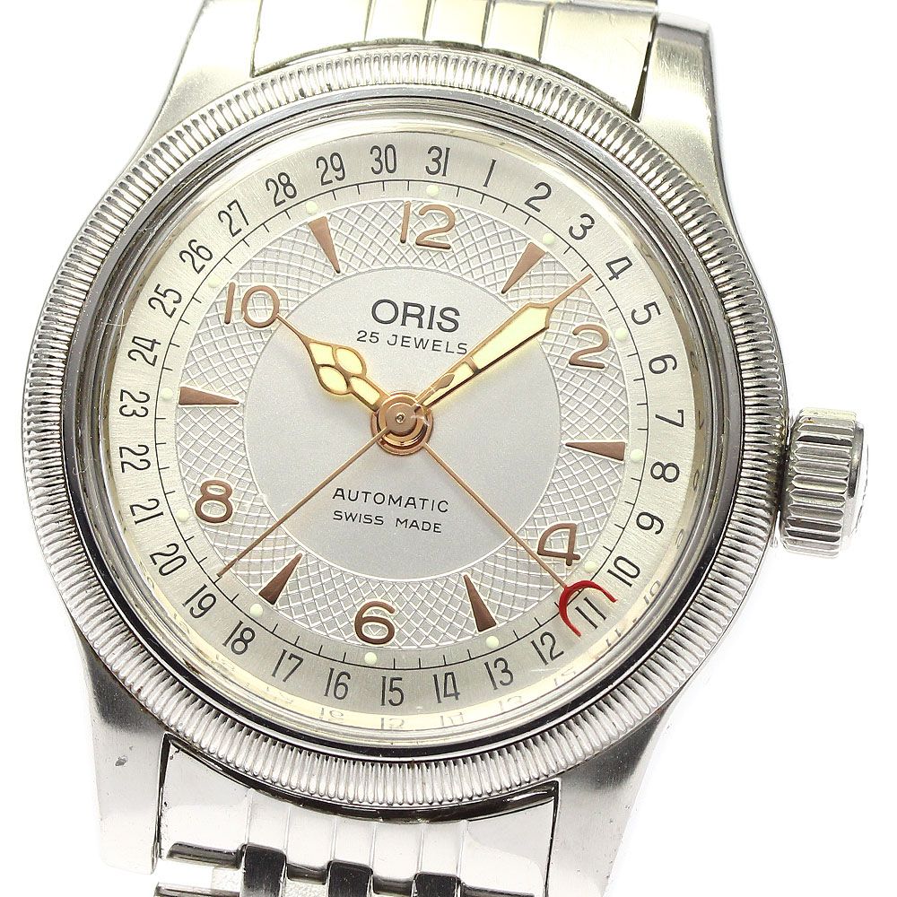 オリス ORIS 7551 ポインターデイト ビッグクラウン 自動巻き メンズ_