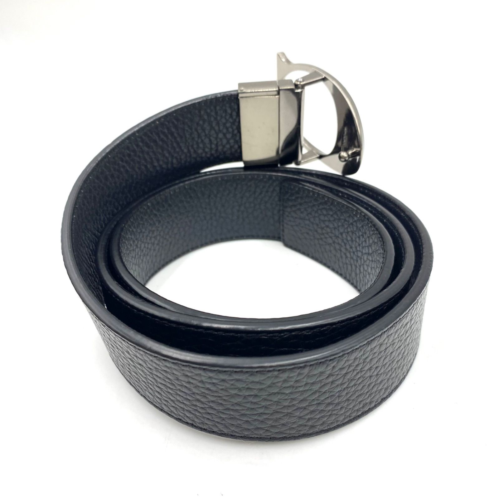 COACH 黒レザーベルト シルバー金具 COACH 黒レザーベルト シルバー金具