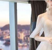 ☆ S 7号 ネットチュールのオフショルダードレス OPN2699 