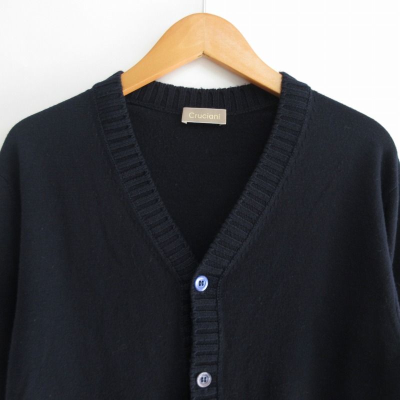 クルチアーニ★４６★ネイビー★ニットアウター★美品★CRUCIANI Cruciani クルチアーニ ニットジャケット ミラノリブ ブルー 46 - メルカリ