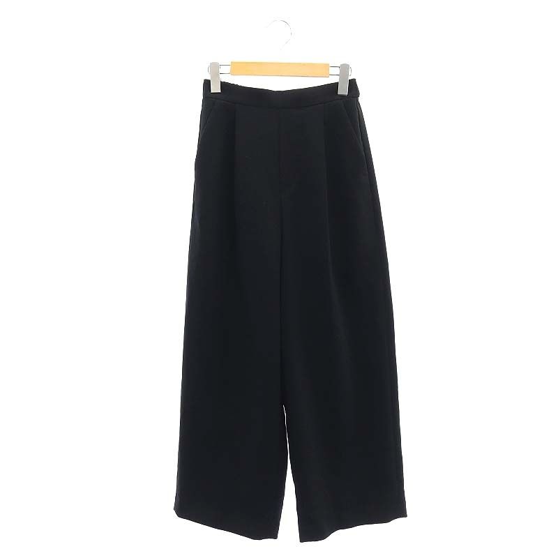 エンフォルド ENFOLD ワイドパンツ タック ストレッチ 36 黒