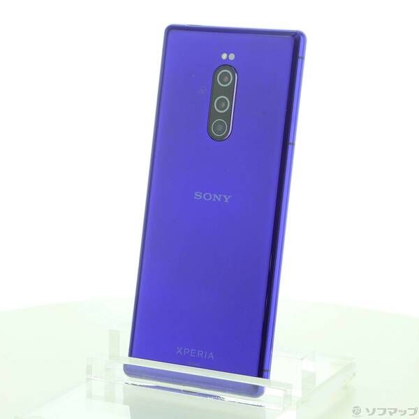中古品〕 Xperia 1 64GB パープル SOV40 auロック解除SIMフリー