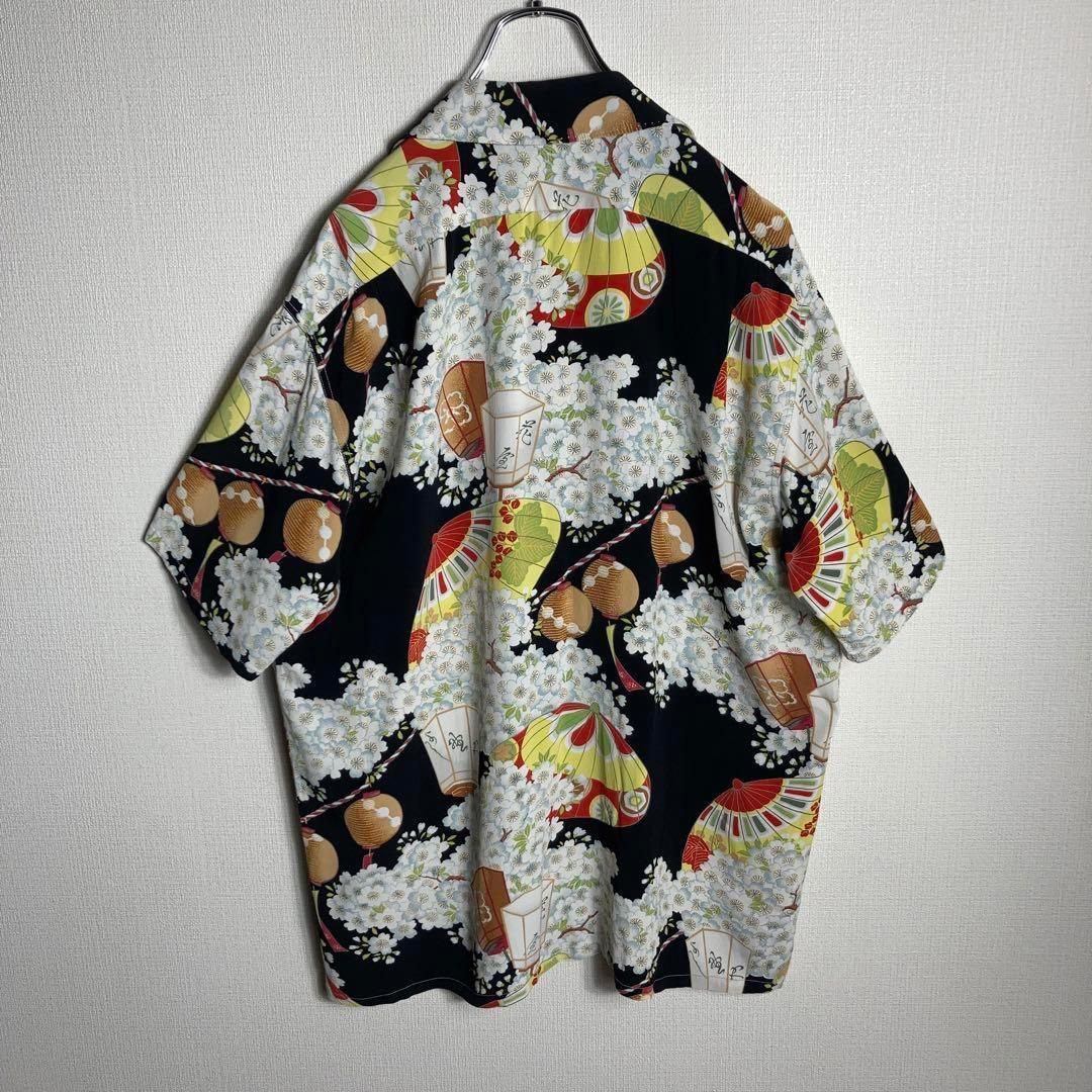 オ*ジ様 SunSurf 和柄アロハシャツ 半袖 花柄 Ｌサイズ レーヨンアロハシャツ SPECIAL EDITION「MATSURI」 SUN SURF