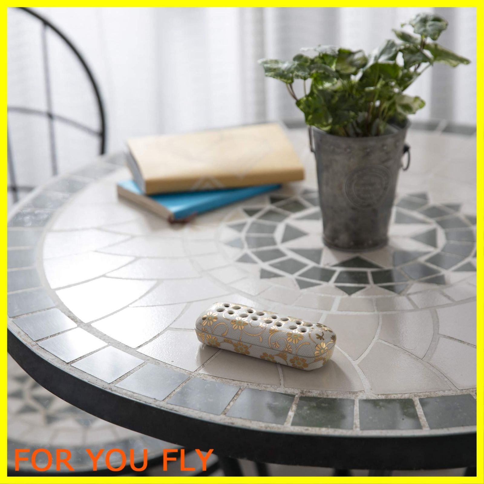 6-2　寝かせる線香皿 有田焼 花摘 たこ唐草 黒  仏具 香炉 日本製 日用品雑貨・文房具・手芸 有田焼 寝かせる線香皿 大 花摘 たこ