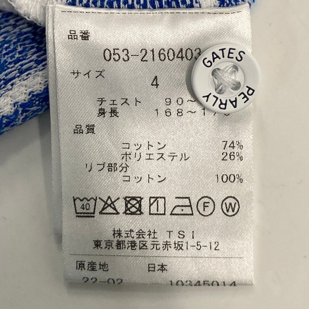 サイズ：4 PEARLY GATES パーリーゲイツ 半袖ポロシャツ 総柄 ホワイト
