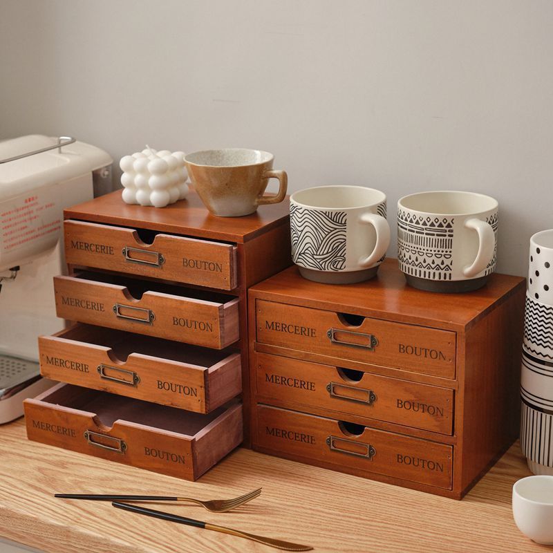木製 収納ボックス デスクトップストレージ クラフト収納 引き出し棚