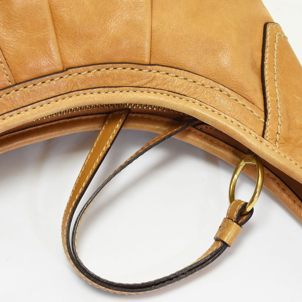 COACH コーチ レザー ショルダーバッグ キャメル ライトブラウン 9333