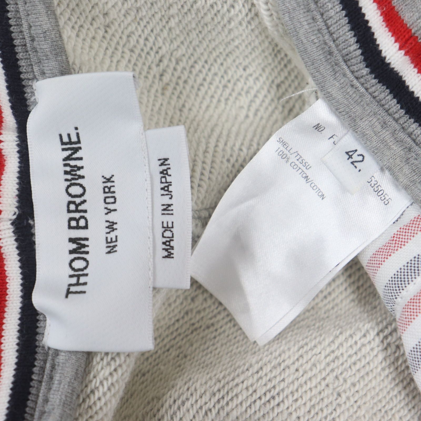 ITG0MYK240VQ THOM BROWNE トムブラウン スウェット パンツ FJQ001A グレー メンズ サイズ 42 コットン