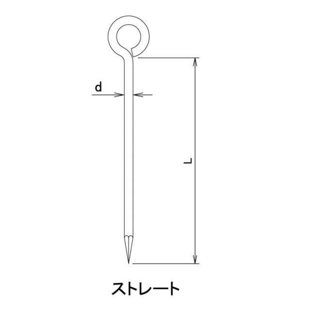 ダイドーハント ロープ止め 丸型 鉄 ユニクロ 呼び径 6 x 長さ 100 mm 100本入