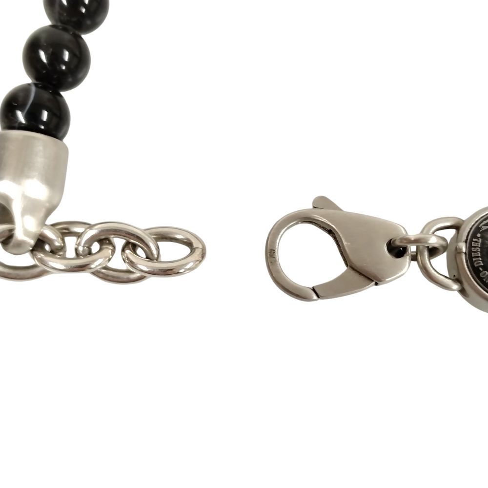 diselブレスレット DIESEL ディーゼル ブレスレット ブラック×グレー 腕周り約15