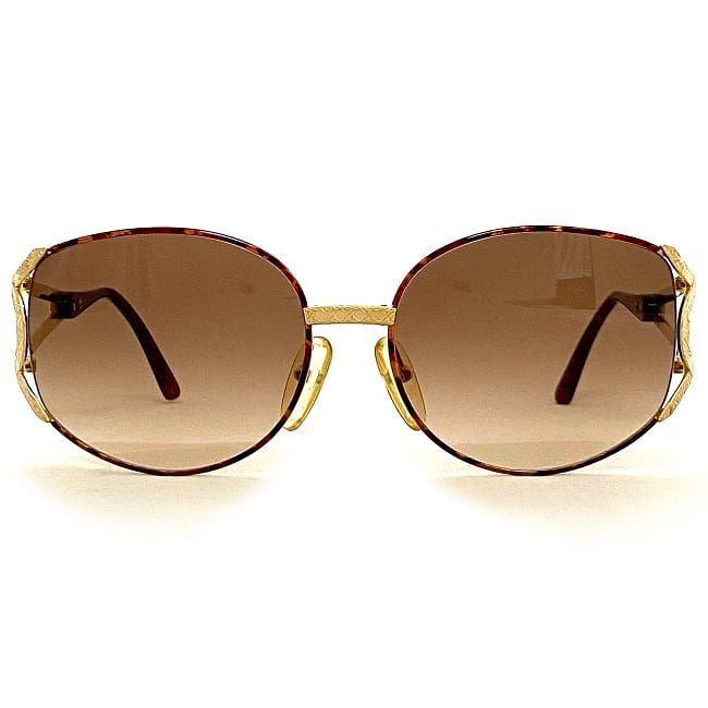 クリスチャン ディオール サングラス ブラウン ゴールド べっ甲風 2842