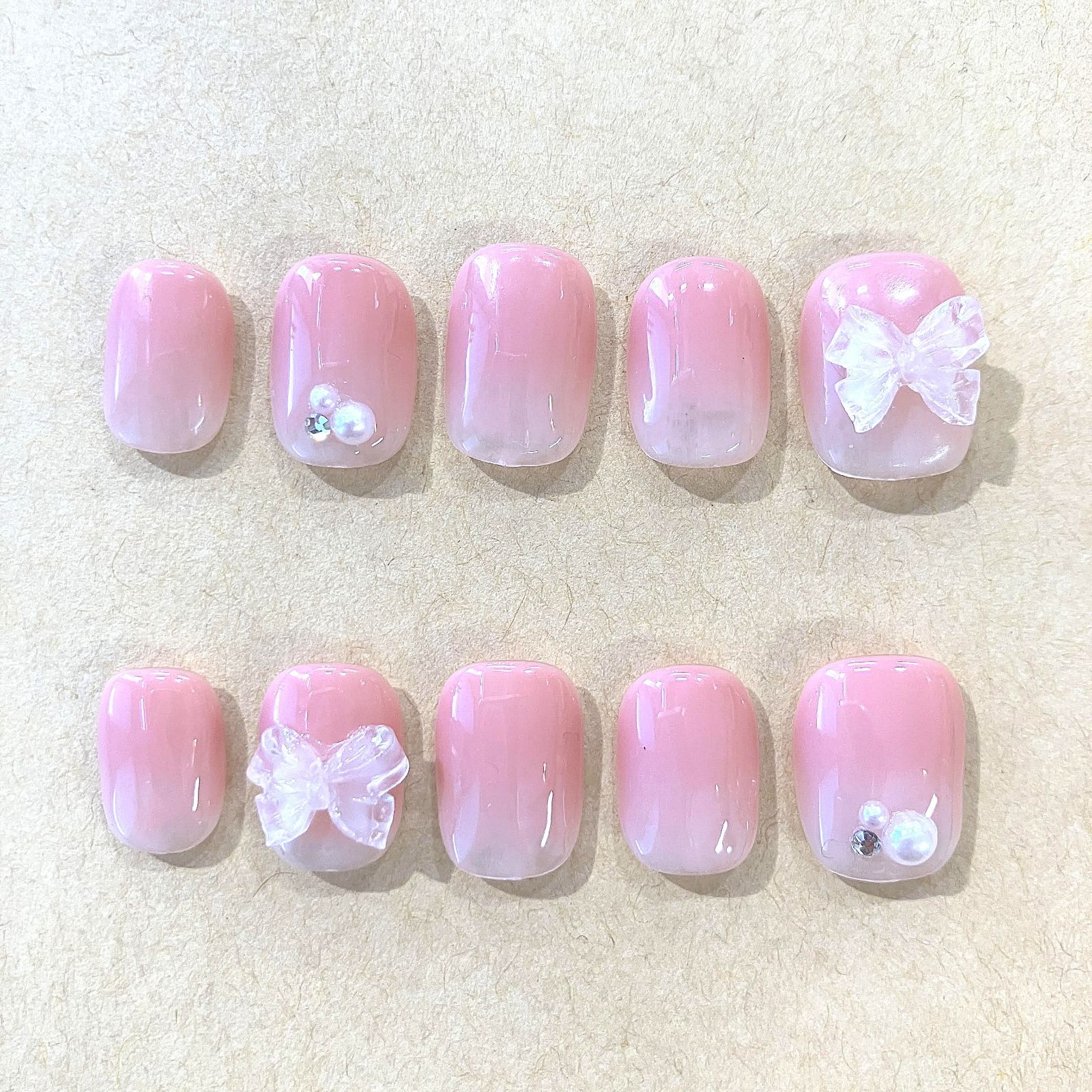 ハンドメイド】ネイルチップ ピンク リボン OD-060 - メルカリ ハンドメイドネイルチップピンク