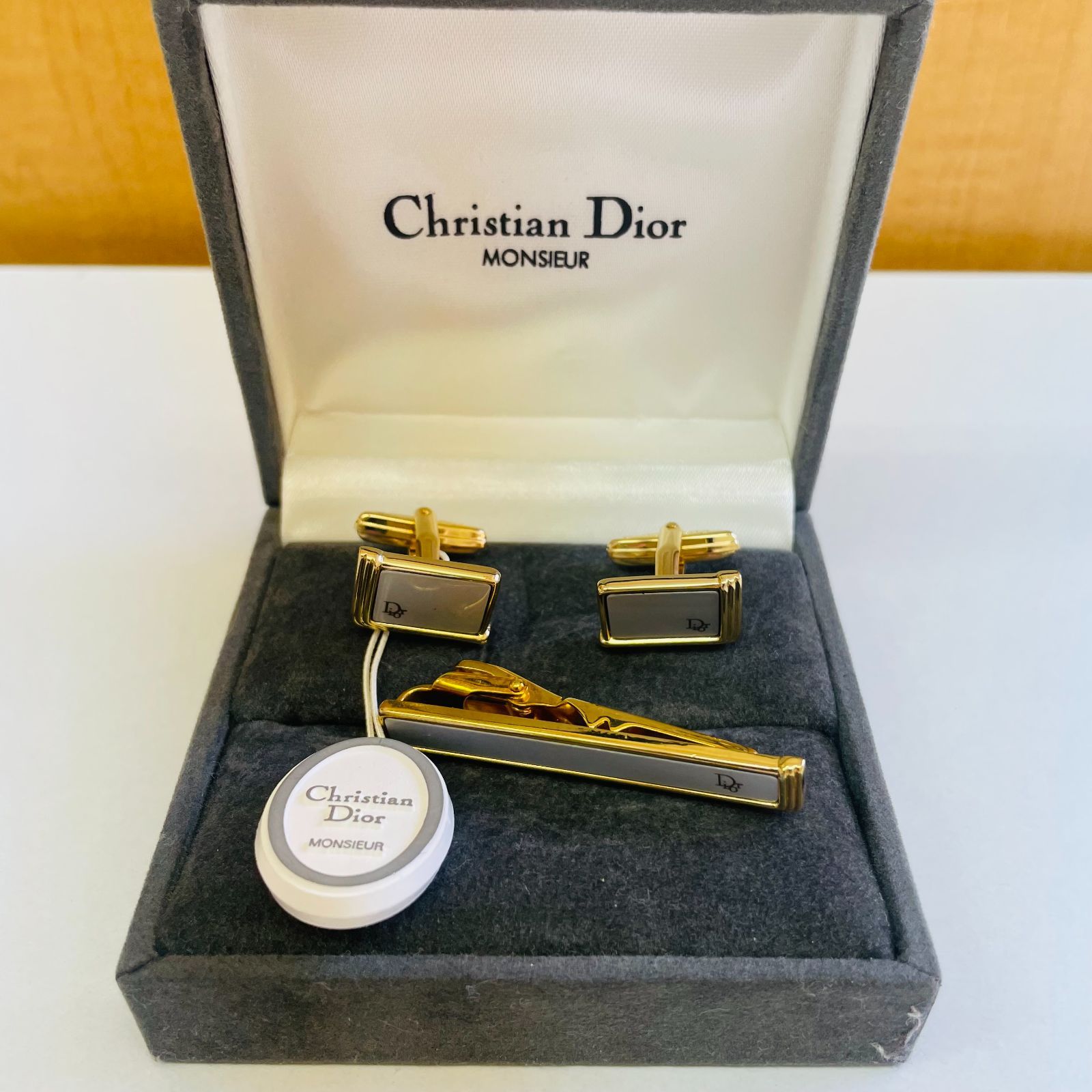 Christian Dior クリスチャンディオール ロゴ ネクタイピン 箱付き-