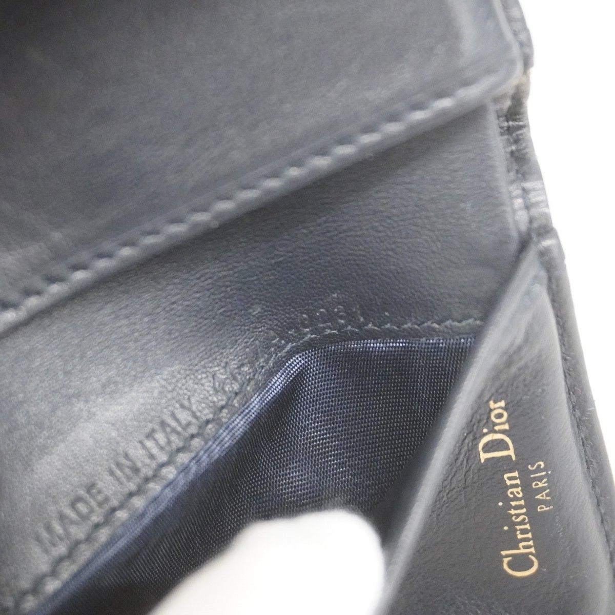 5ge6037】クリスチャンディオール 三つ折り財布 トロッター キャンバス  