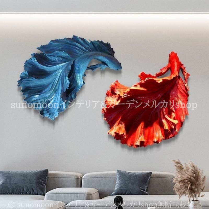 ウォールデコレーション 金魚 ウォールアート 壁掛けインテリア アニマル 魚 立体 3D かわいい おしゃれ 玄関 リビング オフィス インテリア雑貨 装飾 壁面装飾 WWW_NOITHATQUANGTHANH_NET