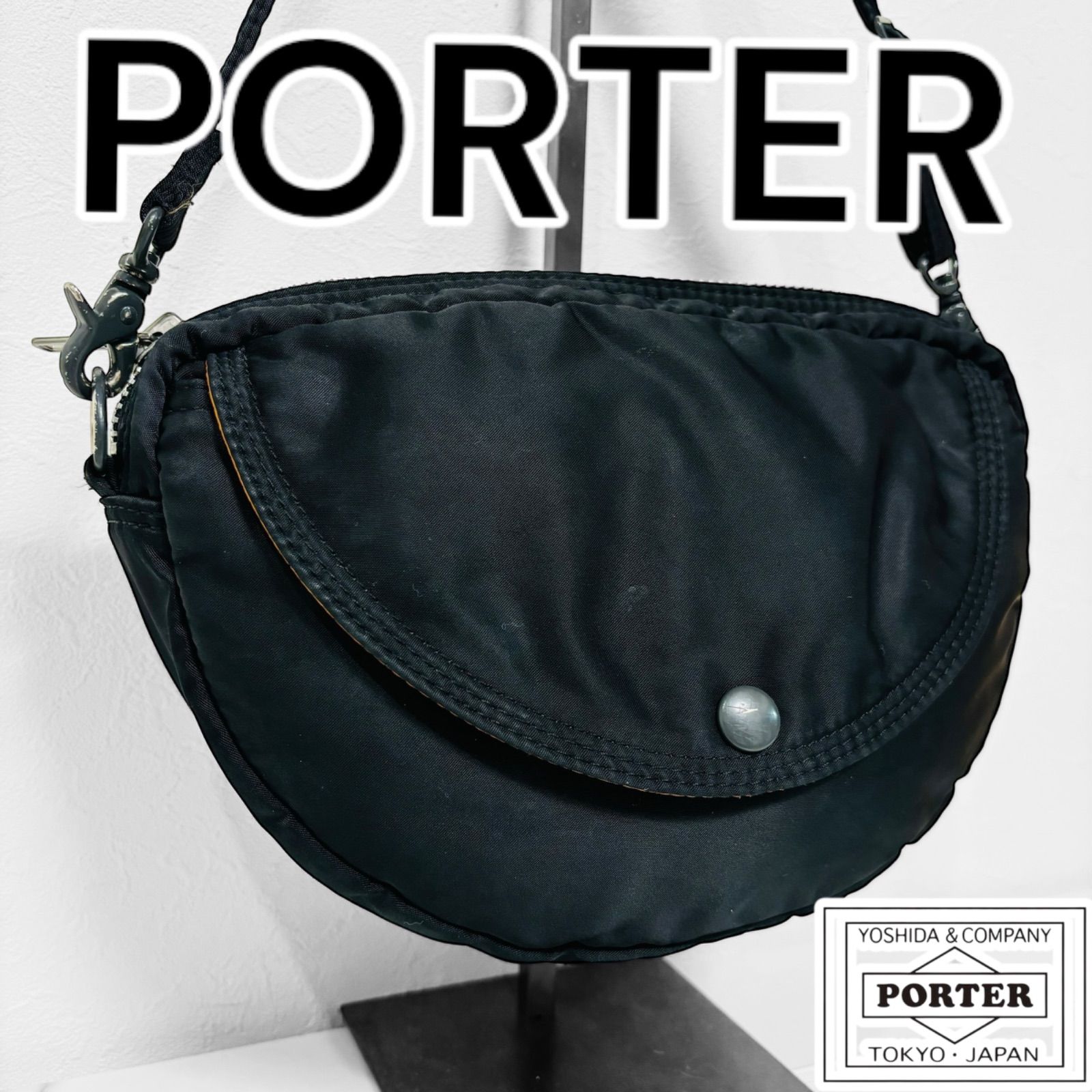 廃盤 希少 美品 PORTER ポーター タンカー ショルダーバッグ サコッシュ ブラック ナイロン 半月 ハーフムーン オーバル ショルダーバッグ  吉田カバン TANKER 肩掛け 斜め掛け クロスボディ ユニセックス - メルカリ