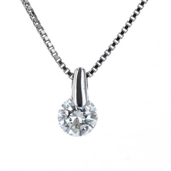 Pt Pt850 プラチナ ネックレス ダイヤモンド0.345ct 一粒石