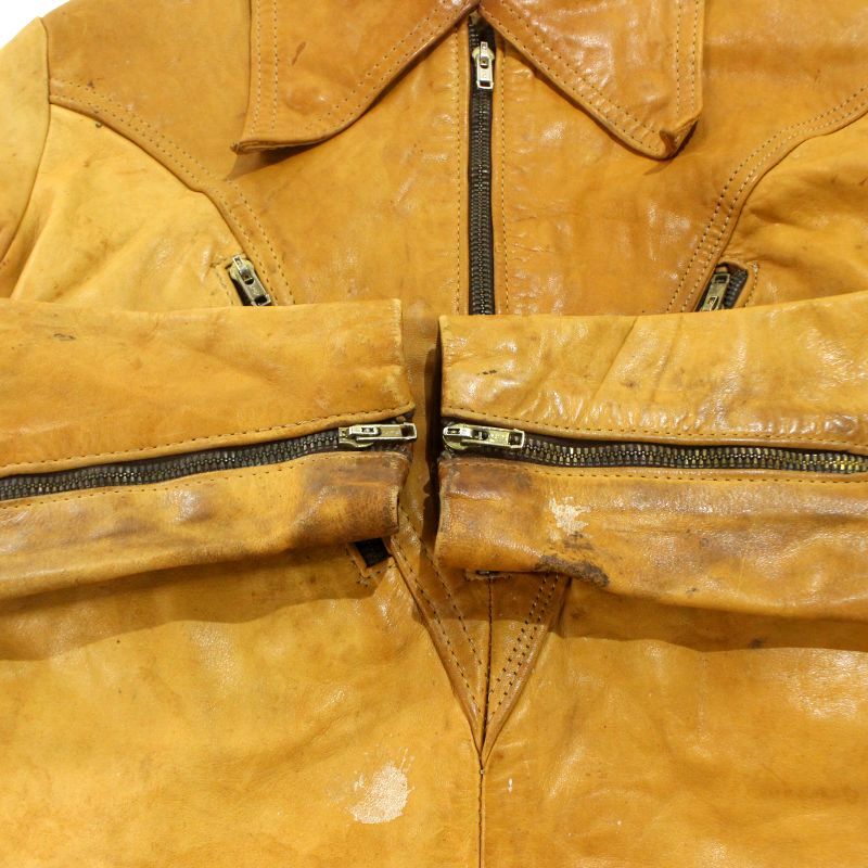 60's vintage　プルオーバーレザージャケット 猛烈エイジング最強ビンテージ60sプルオーバー60年代オリジナル