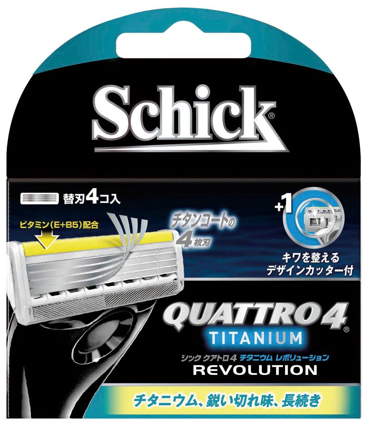 シック Schick クアトロ4 4枚刃 チタニウムレボリューション 替刃 (4コ入) [4個 (x 1)]