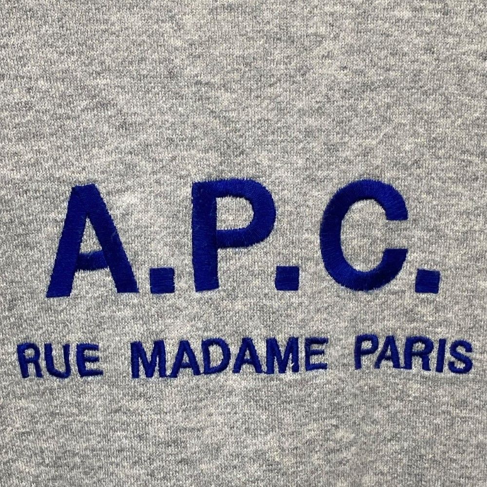 A.P.C. ロゴ刺繍デザイン スウェットトレーナー Uサイズ グレー