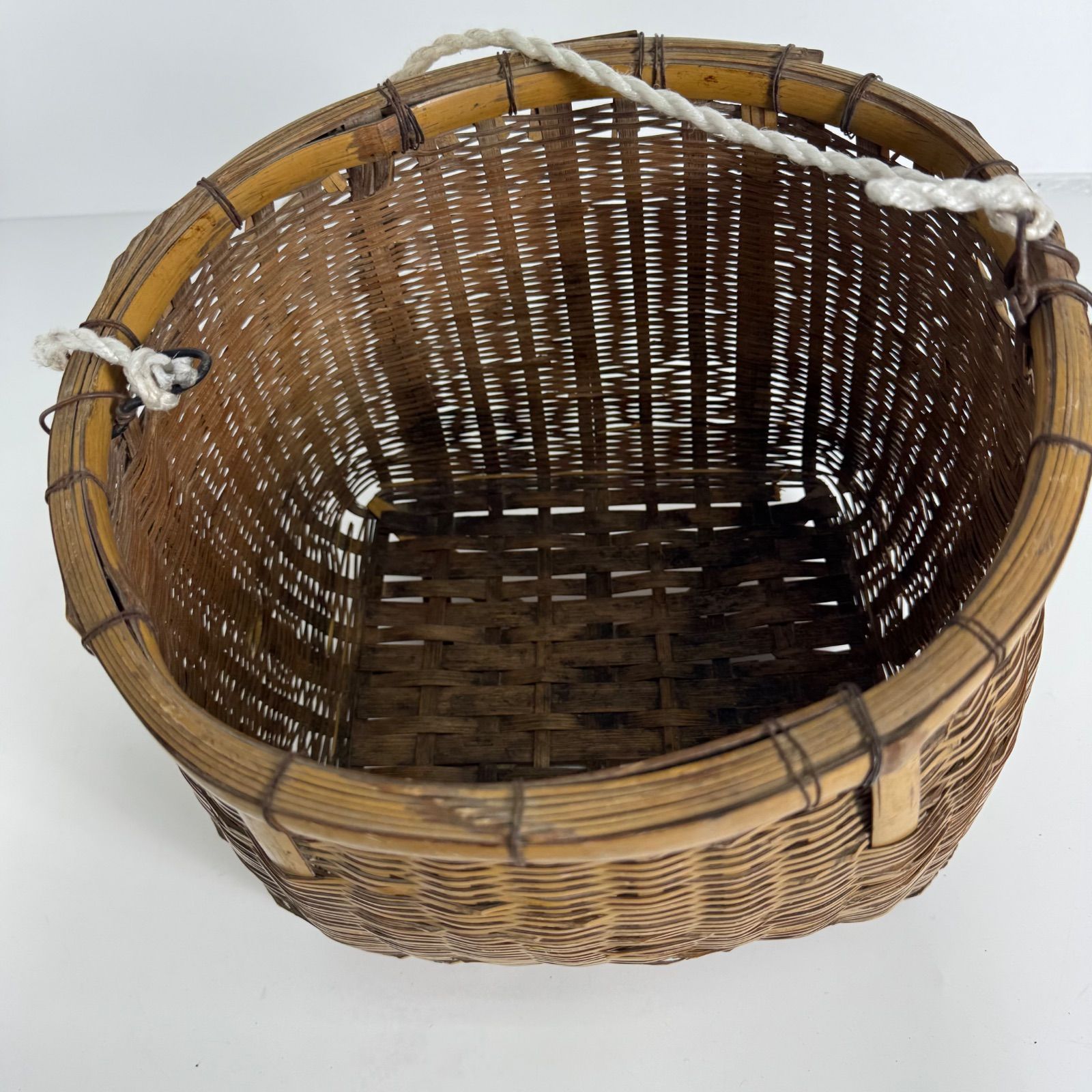 レトロ】竹かご 3個セット 昭和 アンティーク 籠 収納かご