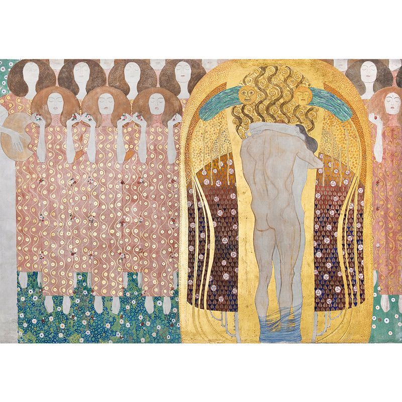 クリムト、ベートーヴェン・フリーズ2、希少画集画、新品額装付