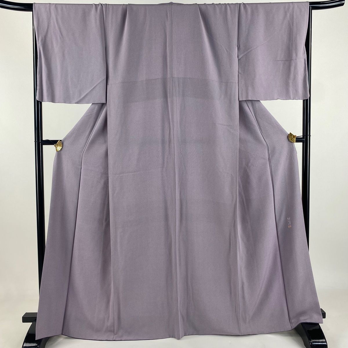 江戸小紋 身丈165cm 裄丈69cm L 袷 落款 万筋 薄紫 正絹 名品 【中古